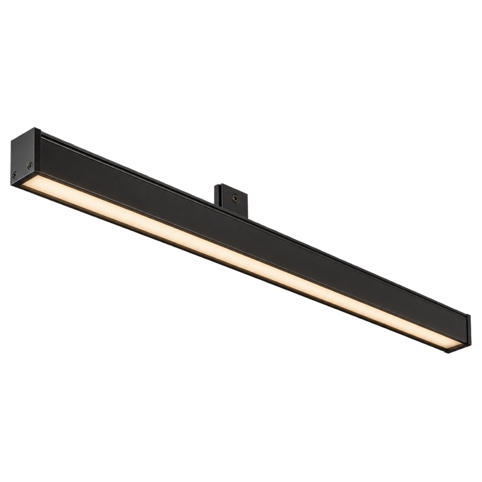 Black linear architectural luminaire
